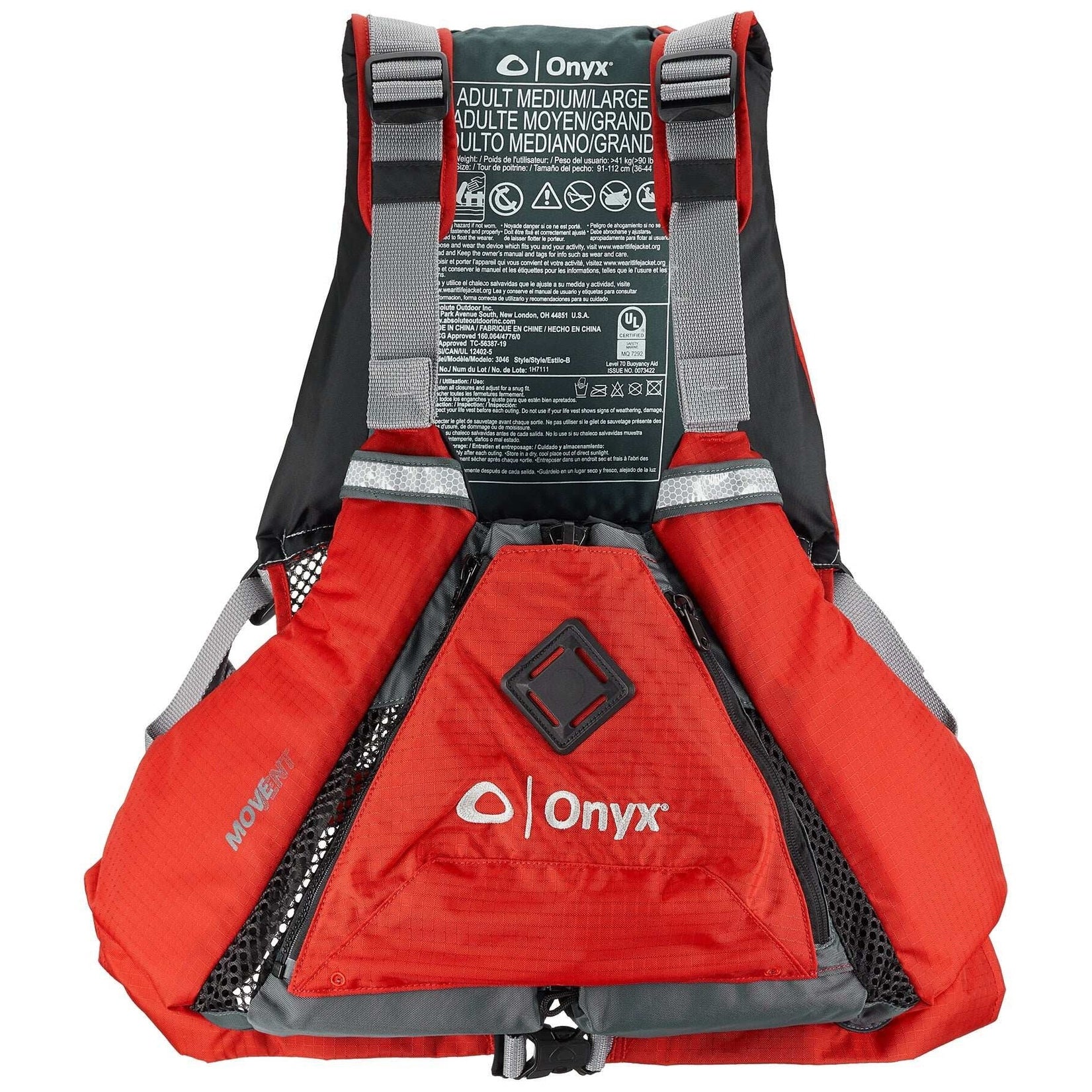 Onyx Outdoor Onyx Movevent Torsion Life Jacket M/L - Boatyard Malaysia