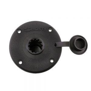 Scotty Round Flush Deck Mount Bracket Black Sealed Bottom - Boatyard Malaysia