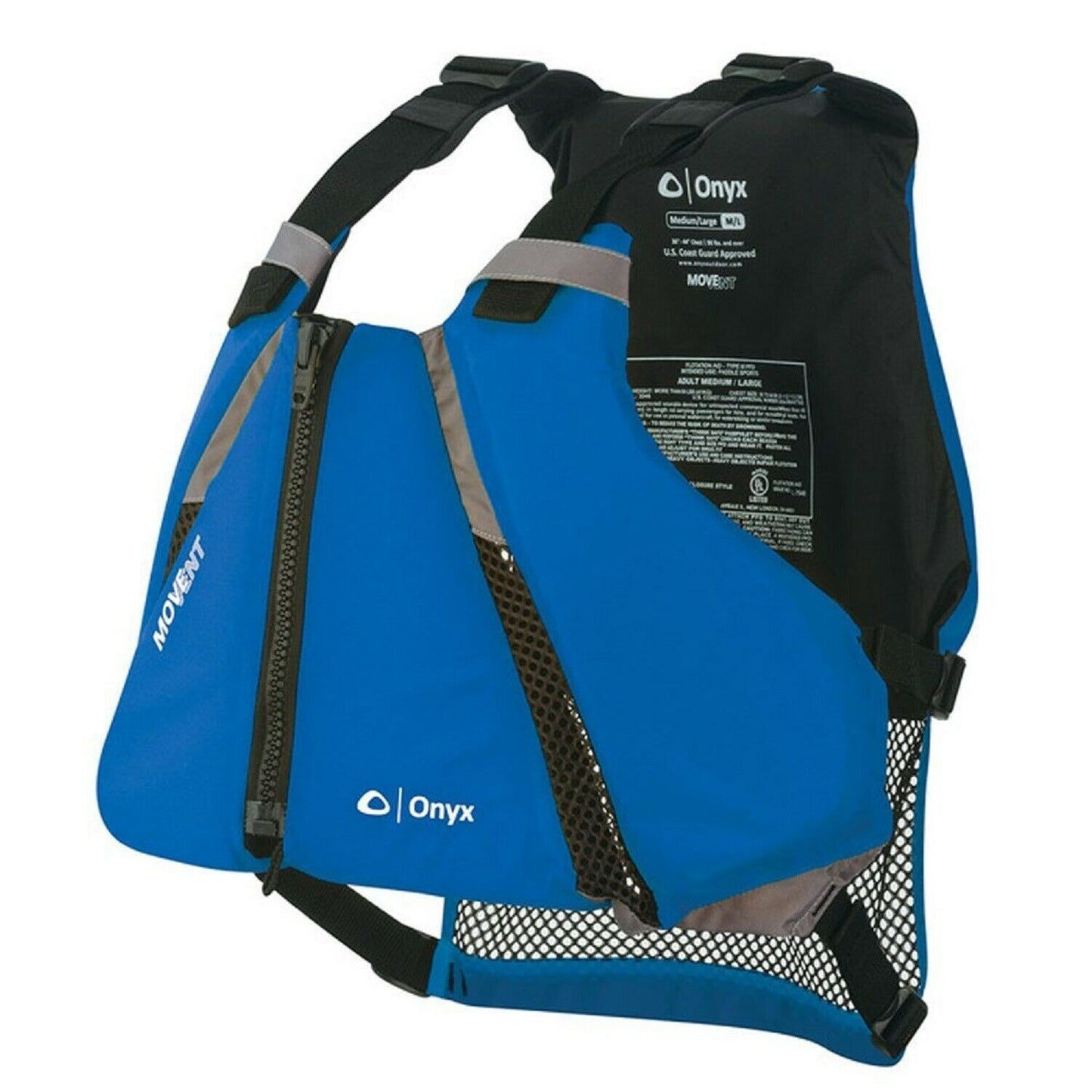 Onyx Outdoor Onyx Movevent Curve Paddle Sports Life Vest M/L Blue - Boatyard Malaysia