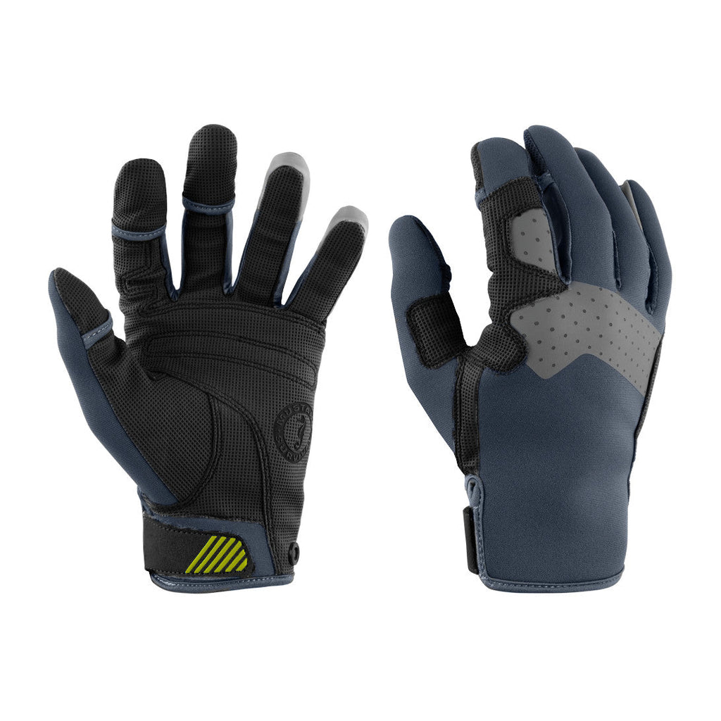 Traction Closed Finger Gloves Small Gray-Blue