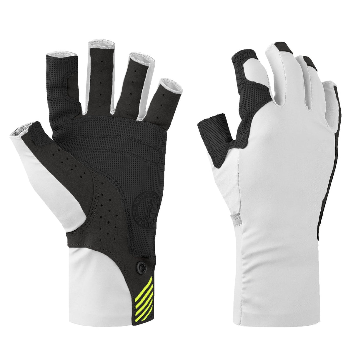 Traction UV Open Finger Gloves White-Black