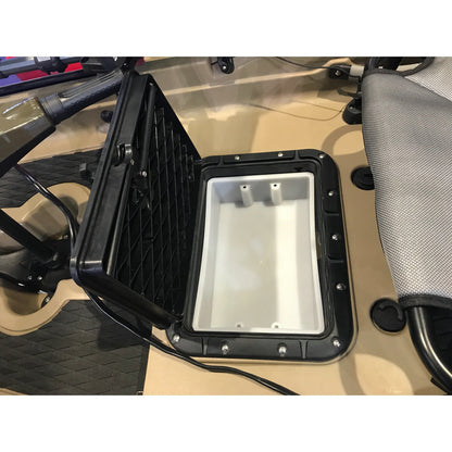 Square hatch cover with white box