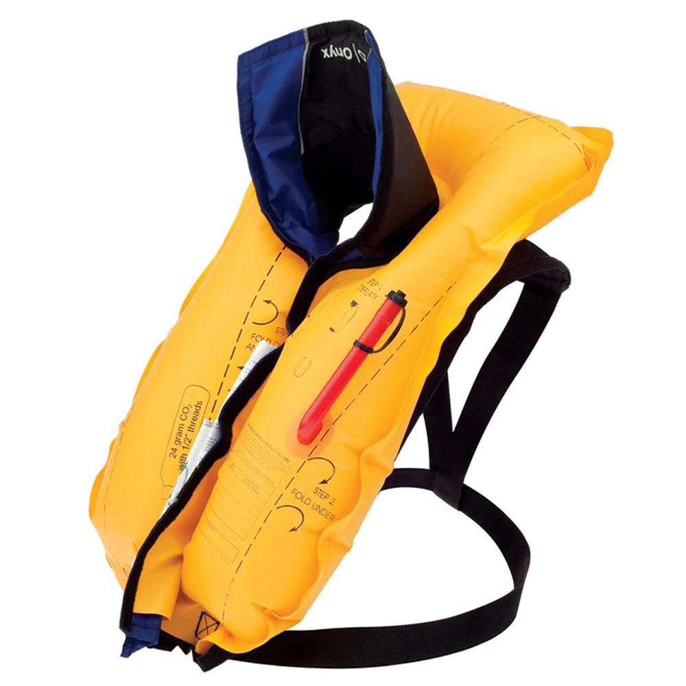 A/M-24 Automatic/Manual Inflatable Life Jacket Blue boatyardmalaysia
